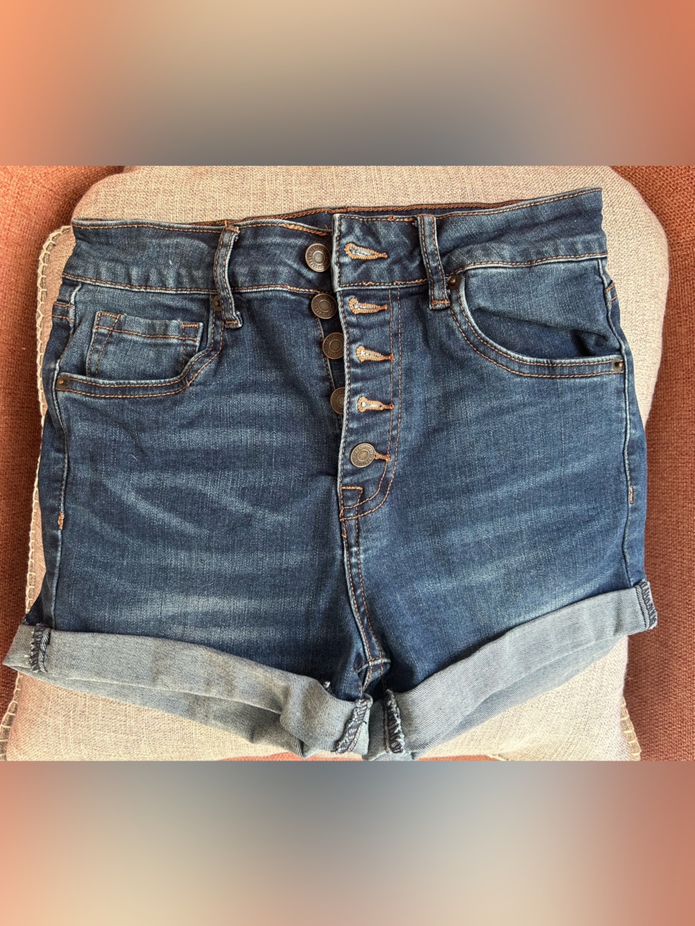 Super High-Rise Midi Jean Shorts